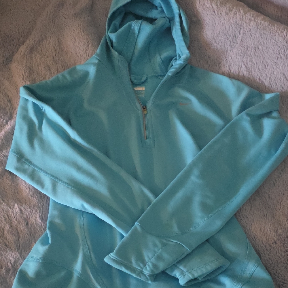 Nike Aqua Blue Quarter-Zip Hoodie